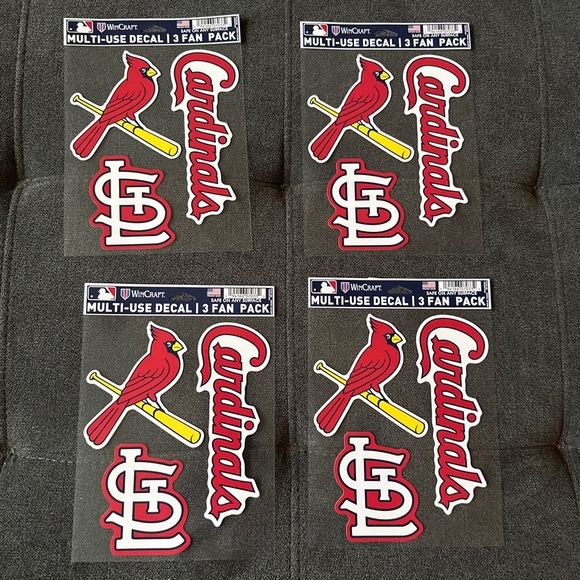 Multi-Use Decals / 3 Fan Pack St. Louis Cardinals comes with 4 sets - Picture 1 of 2